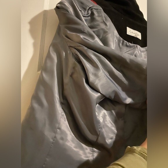 Calvin Klein Black Wool Double Breasted Peacoat - Picture 8 of 12